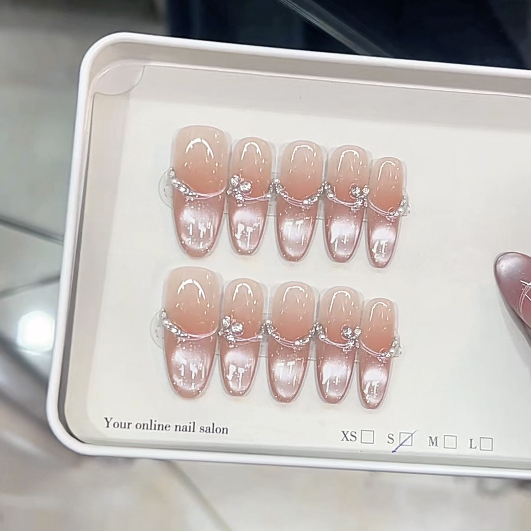 Nail Art Xs - 10pcs/bag Long Oval Handmade Press On