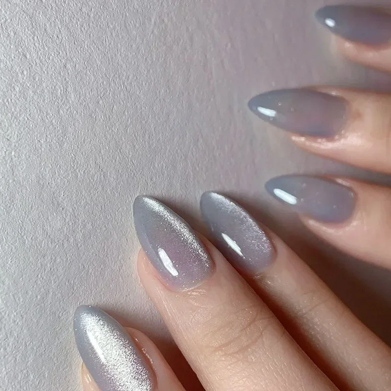 Nail Art Xs - 24Pcs Crystal Cat Eye False Nails