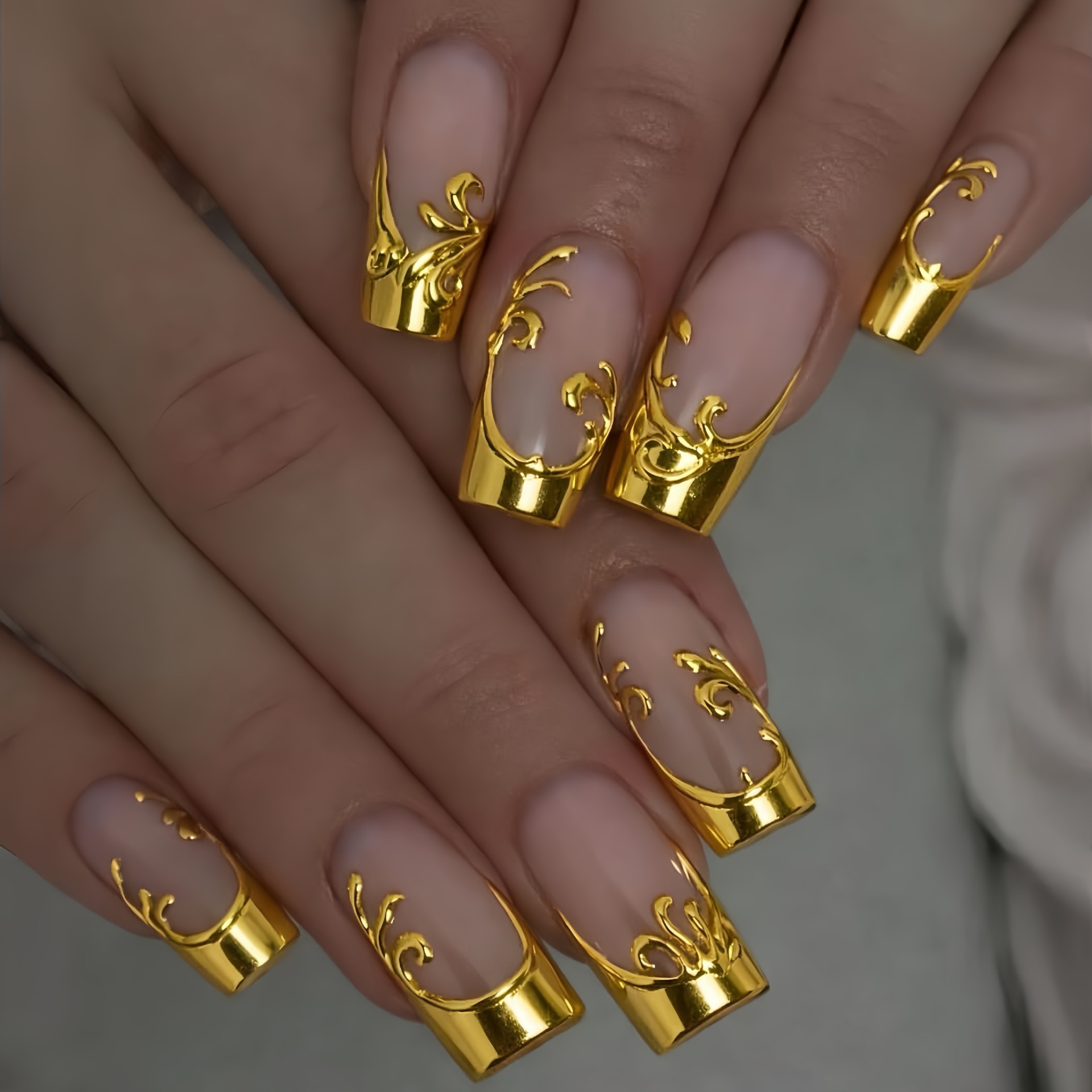 Nail Art Aesthetic - Medium Long Fake Nails for Women