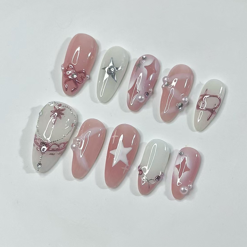 24Pcs Short Almond Nails Set F - Nail Art Ombre recension och pris