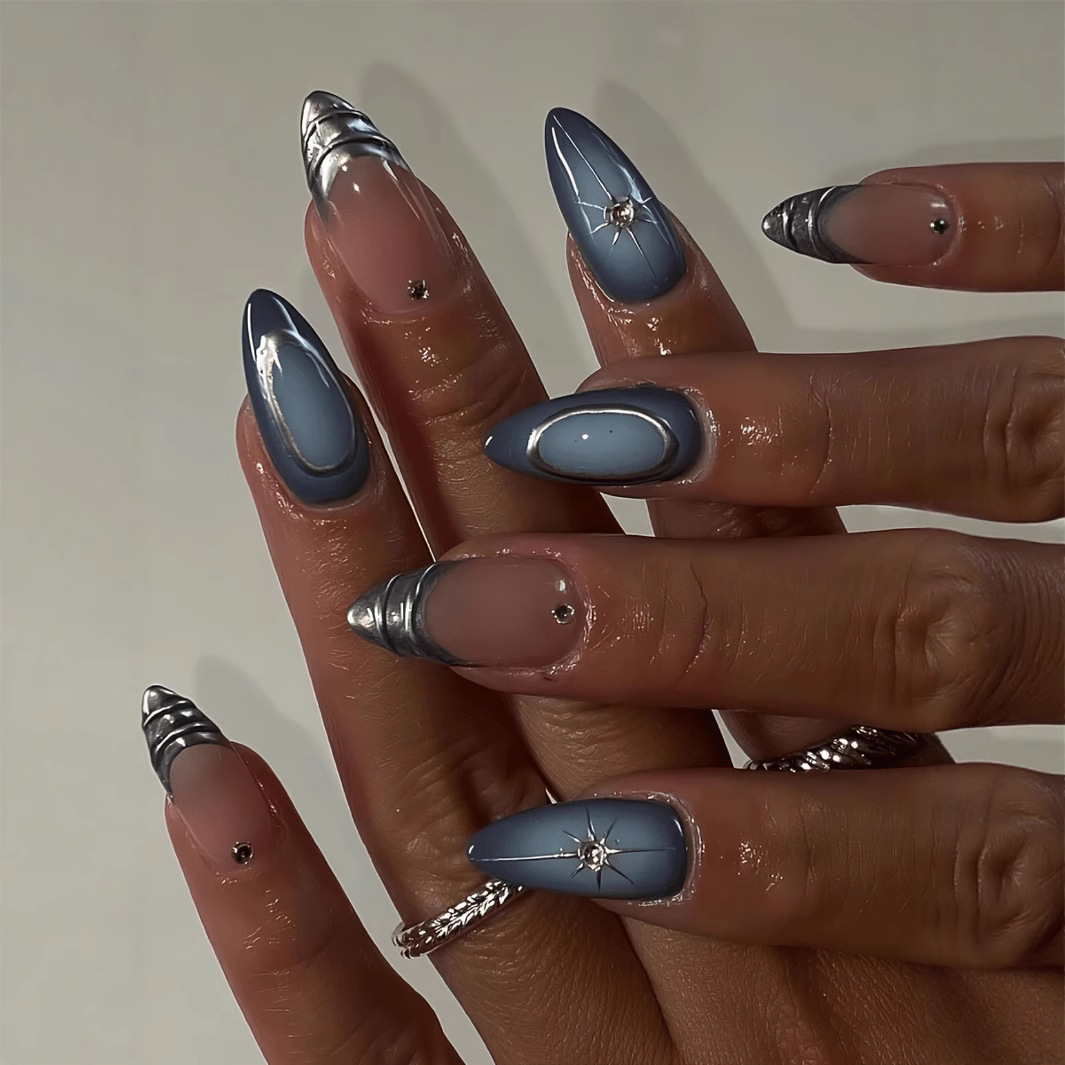 24Pcs Short Almond Nails Set F - Nail Art Ombre recension och pris