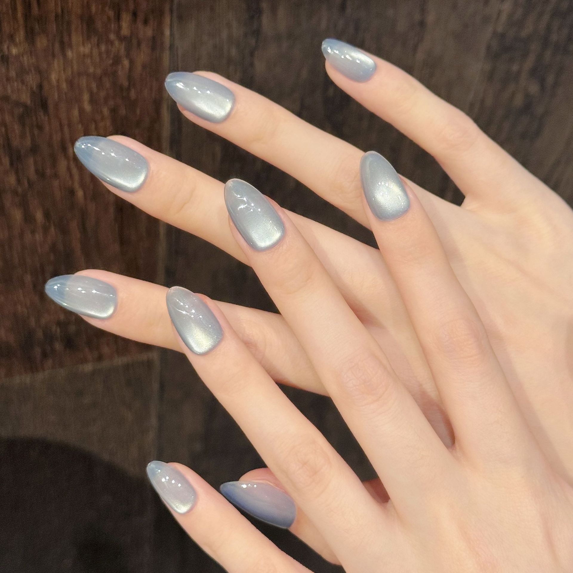 10Pcs Blue Cat Eye French Shor - Nail Art Aesthetic recension och pris