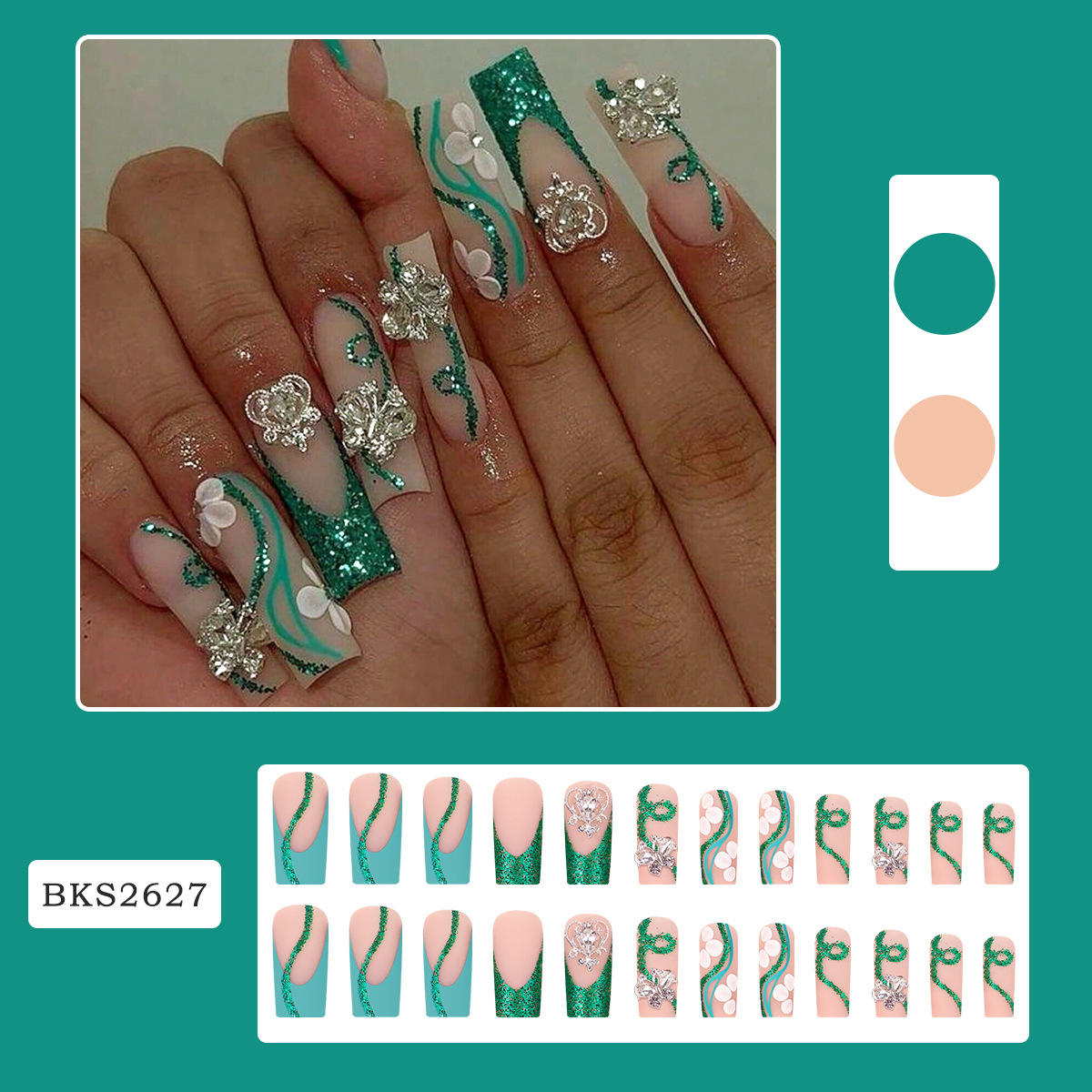 Long Coffin Press on Nails Bal - Nail Art Aesthetic recension och pris