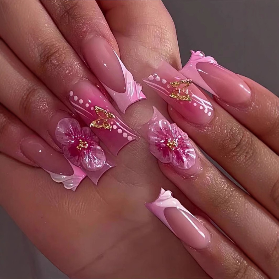 24pcs Wearable Square Press on - Nail Art Aesthetic recension och pris