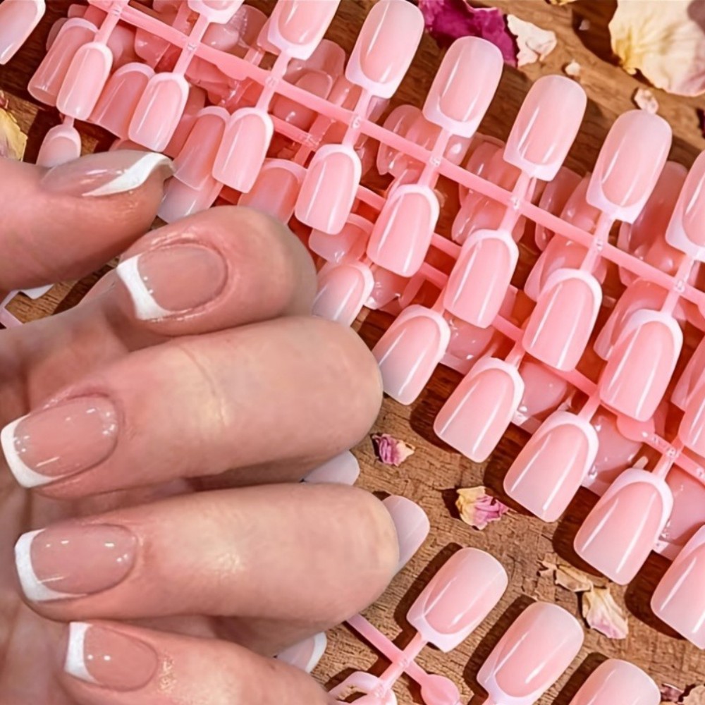 120PCS Short Square French Tip - Nail Art Ombre recension och pris
