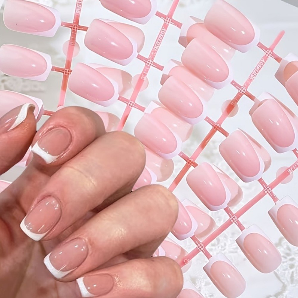 120PCS Short Square French Tip - Nail Art Ombre recension och pris