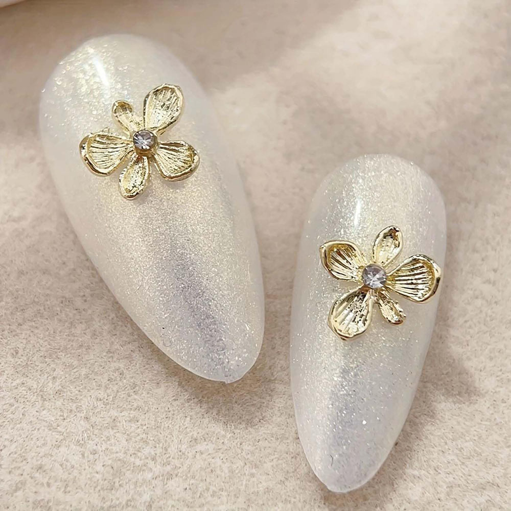 10pcs Gold Rhinestone Flower 3 - Nail Art Lilac recension och pris