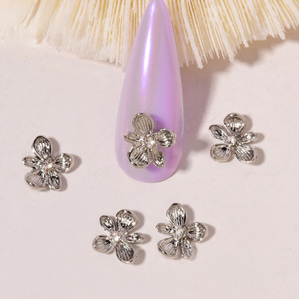 10pcs Gold Rhinestone Flower 3 - Nail Art Lilac recension och pris
