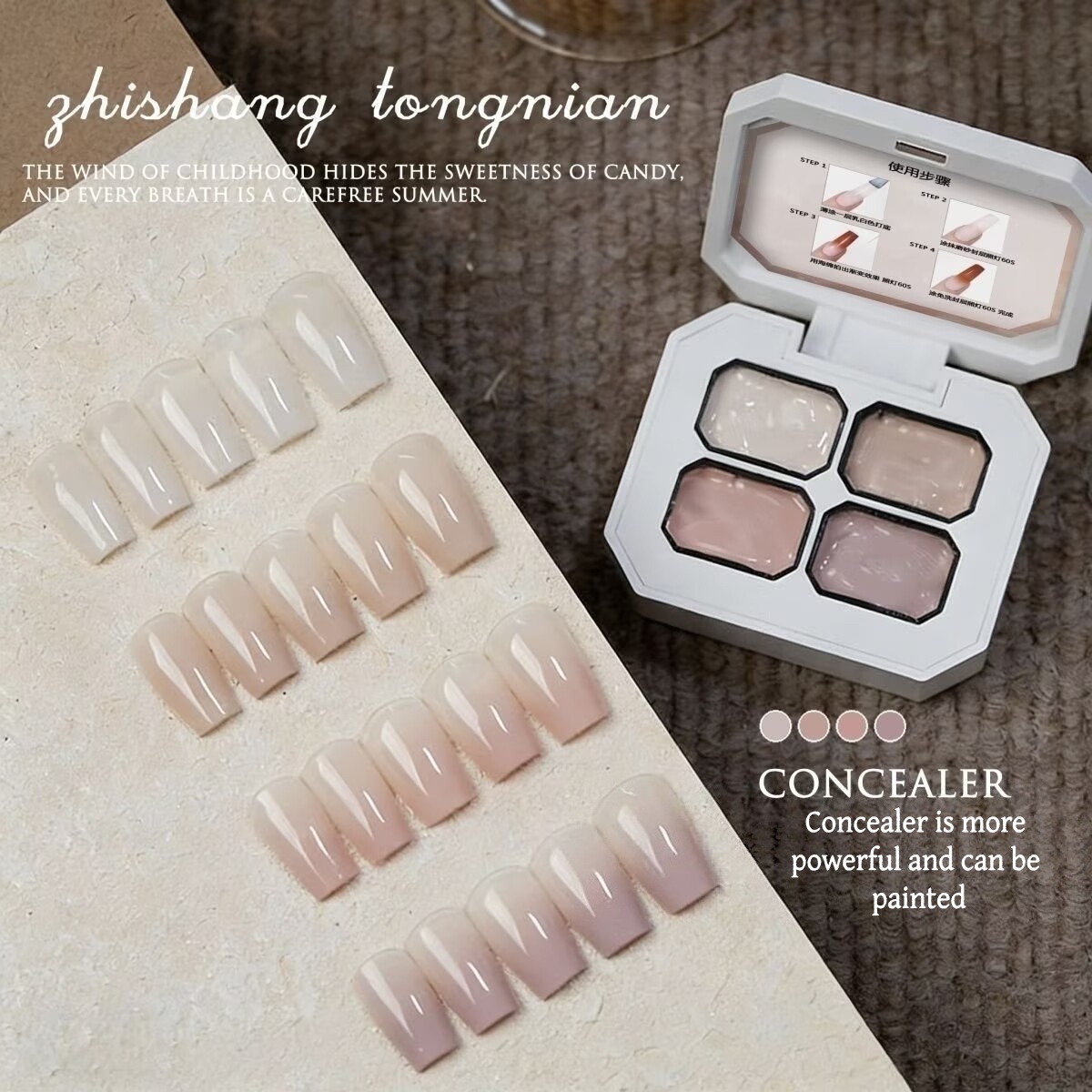 4 Colors Concealer Popular Nud - Nail Art Ombre recension och pris