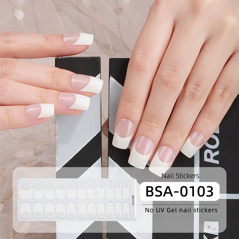 Pink White Gradient Nail Stick - Nail Art Natural Simple recension och pris