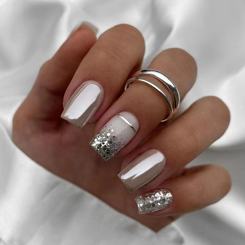 Short Square fake nails for wo - Nail Art Aesthetic recension och pris