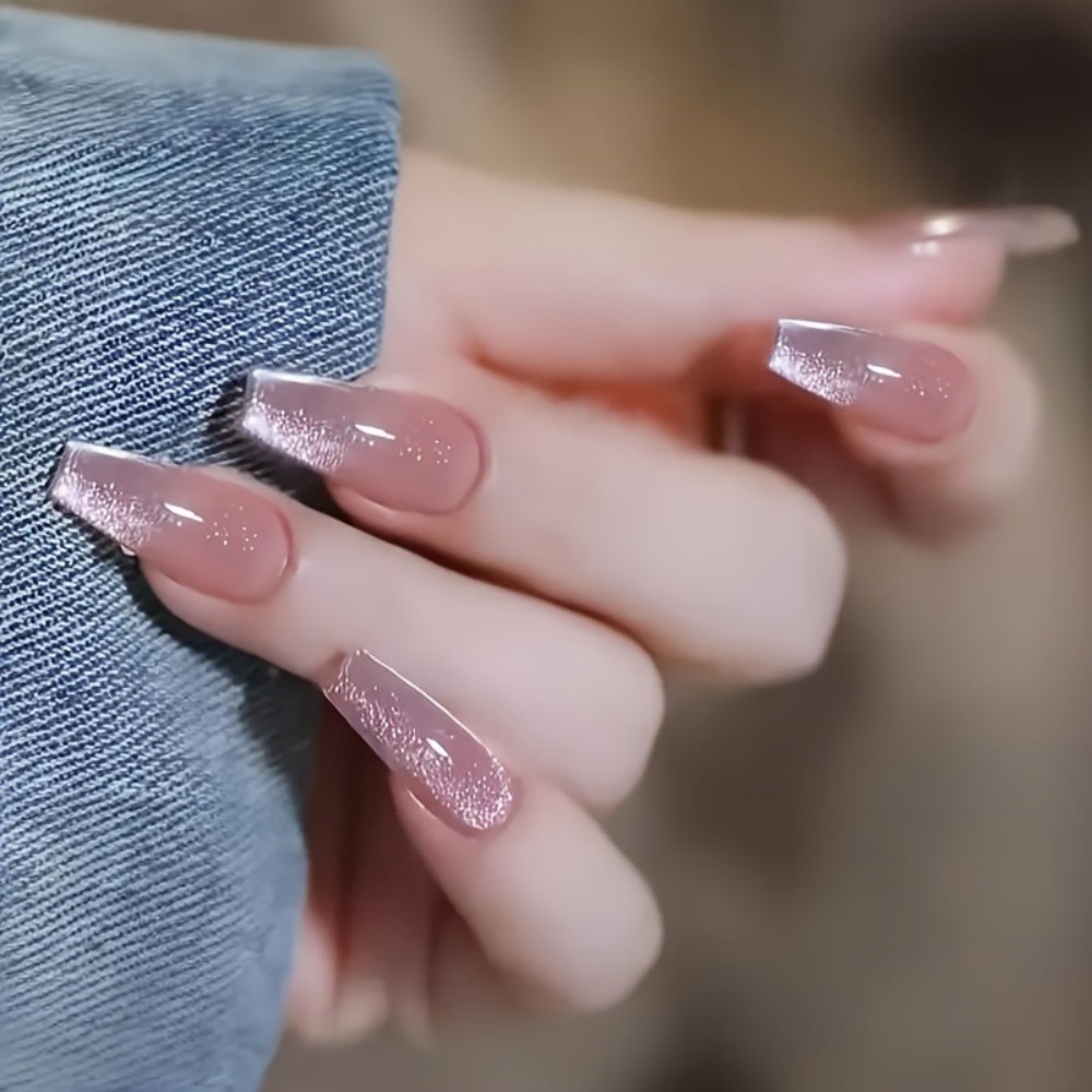 24pcs Sparkling Pink Glitter C - Nail Art Aesthetic recension och pris