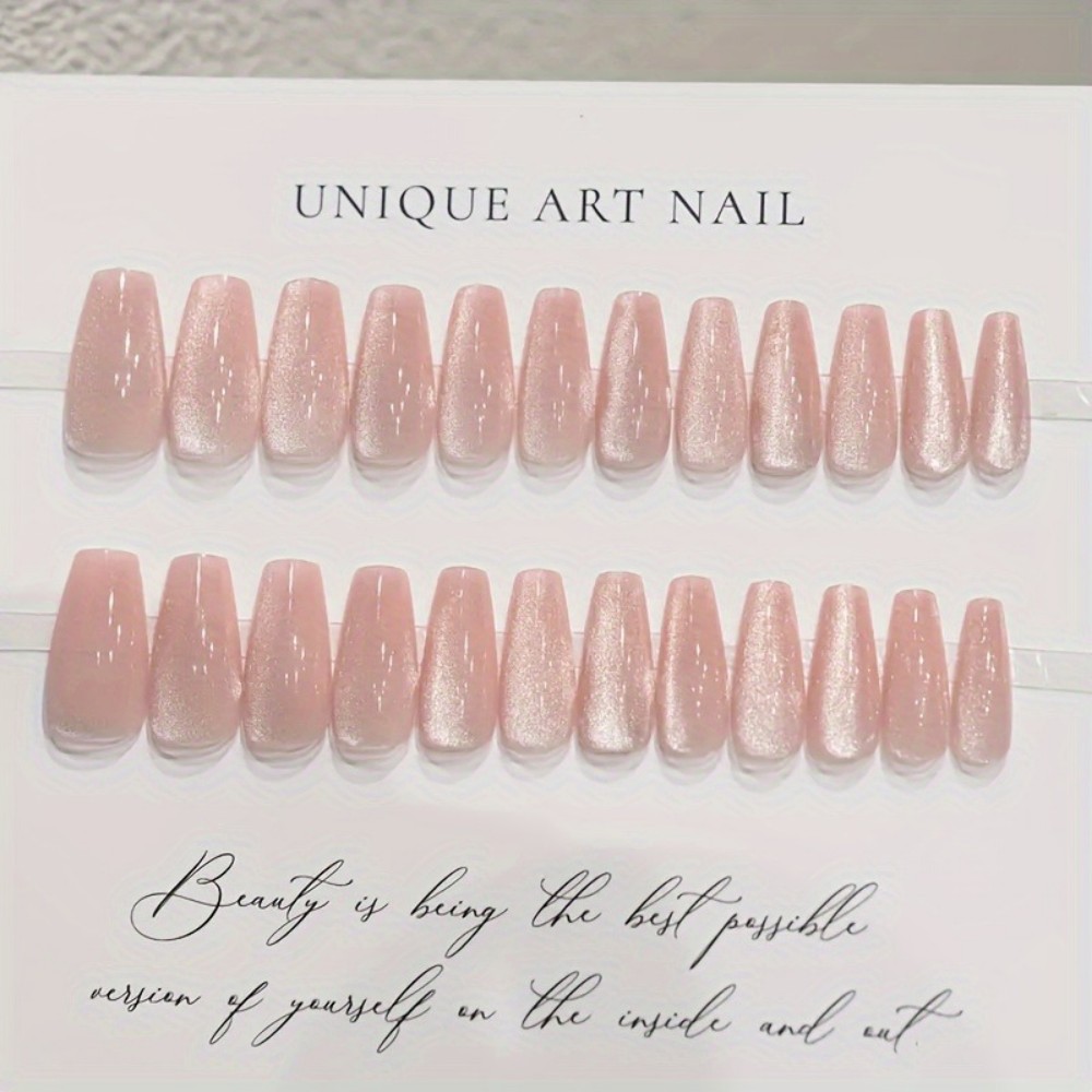 24pcs Sparkling Pink Glitter C - Nail Art Aesthetic recension och pris