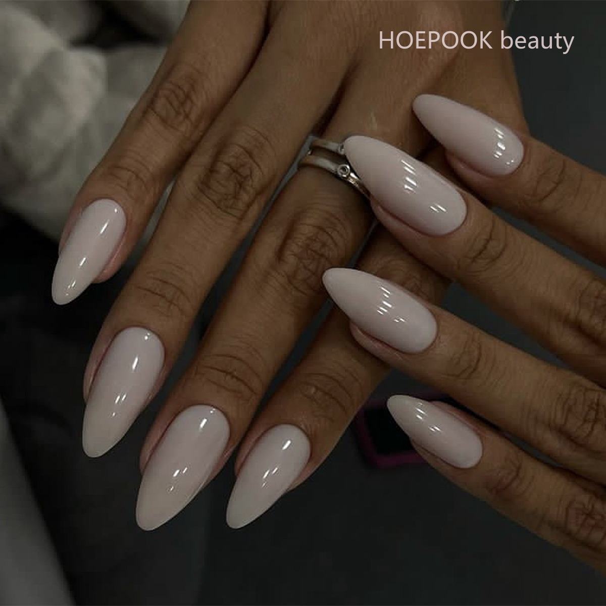 24pcs Pink Gradient Almond Pre - Nail Art Natural Simple recension och pris