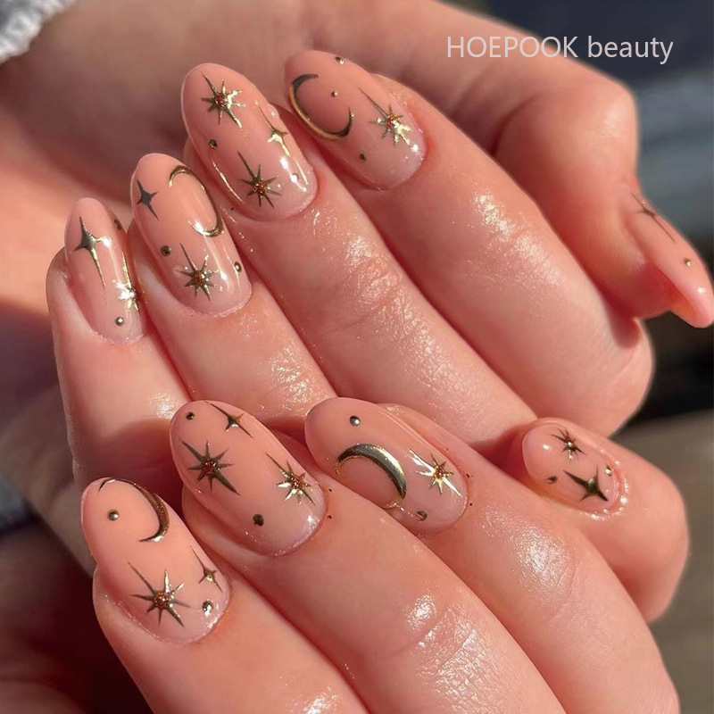 24pcs Pink Gradient Almond Pre - Nail Art Natural Simple recension och pris