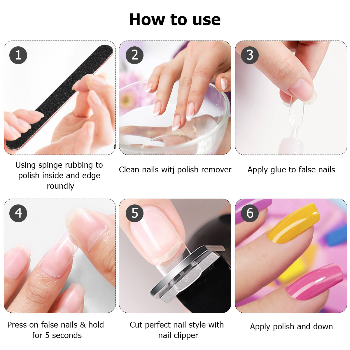 600Pcs False Nails Natural Col - Nail Art Natural Simple recension och pris