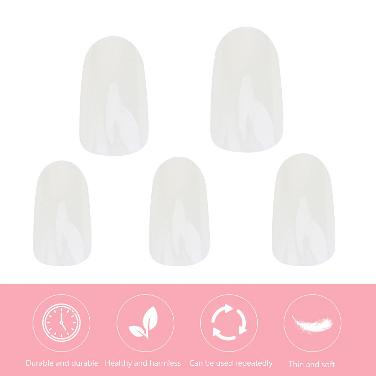600Pcs False Nails Natural Col - Nail Art Natural Simple recension och pris