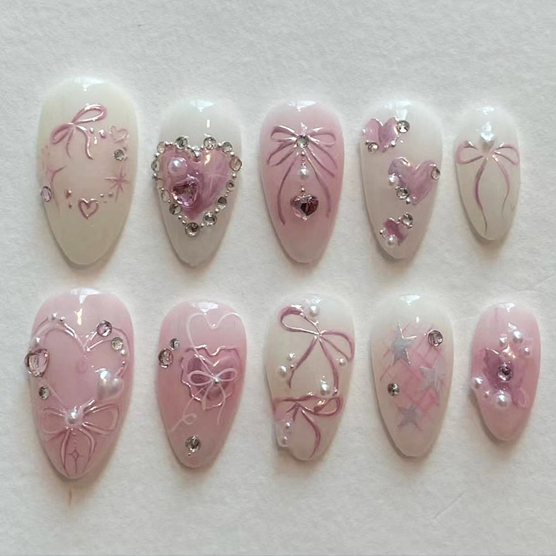24Pcs Green French Fake Nails  - Nail Art Aesthetic recension och pris