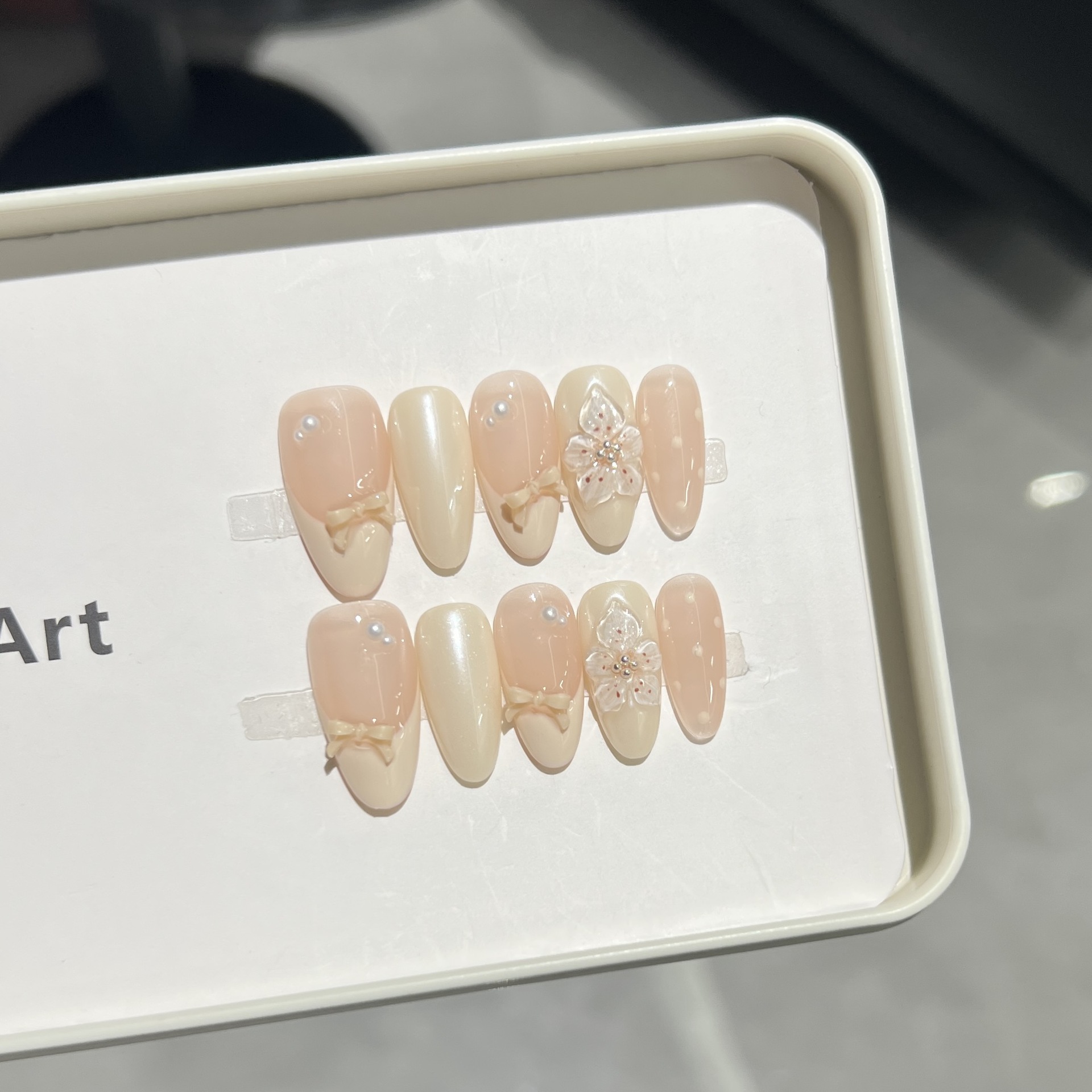 10Pcs Milky Nude Gentle Handma - Nail Art Aesthetic recension och pris