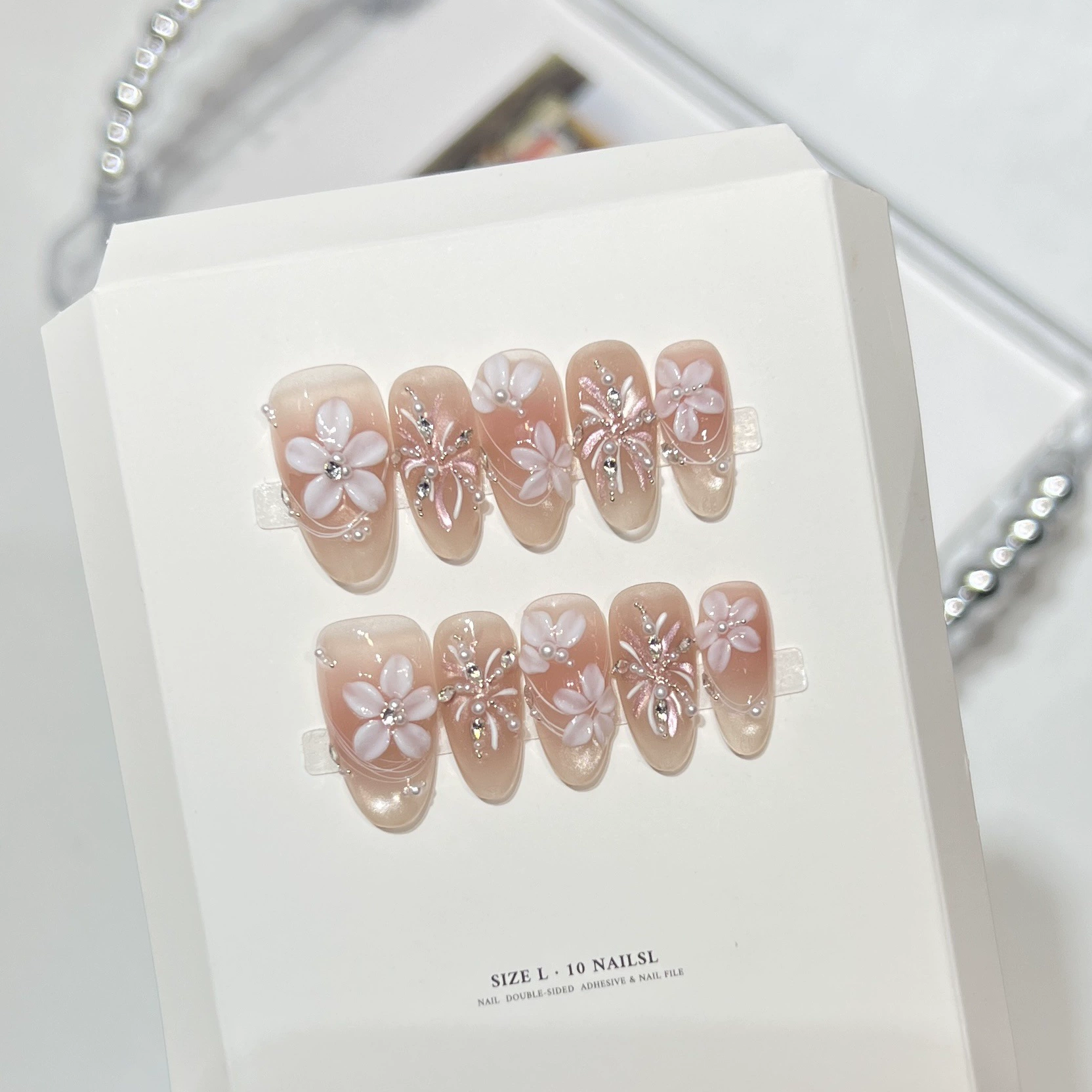 10Pcs Milky Nude Gentle Handma - Nail Art Aesthetic recension och pris