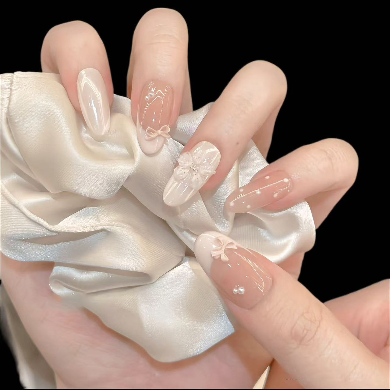 10Pcs Milky Nude Gentle Handma - Nail Art Aesthetic recension och pris