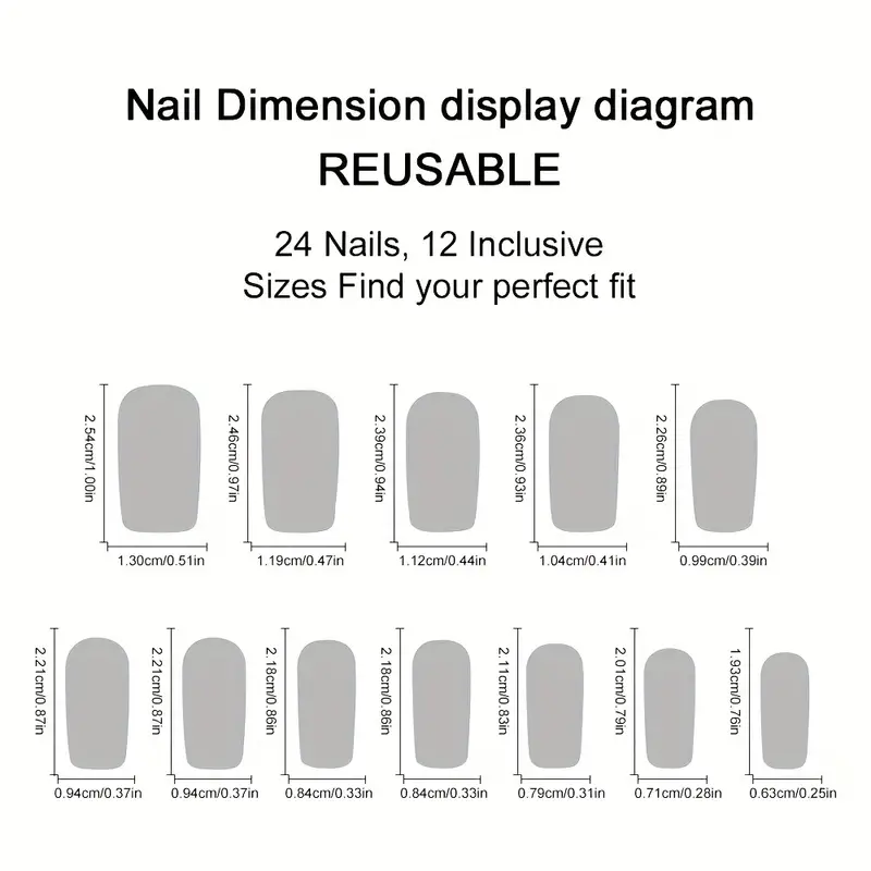 24 pieces of medium square fro - Nail Art Aesthetic recension och pris