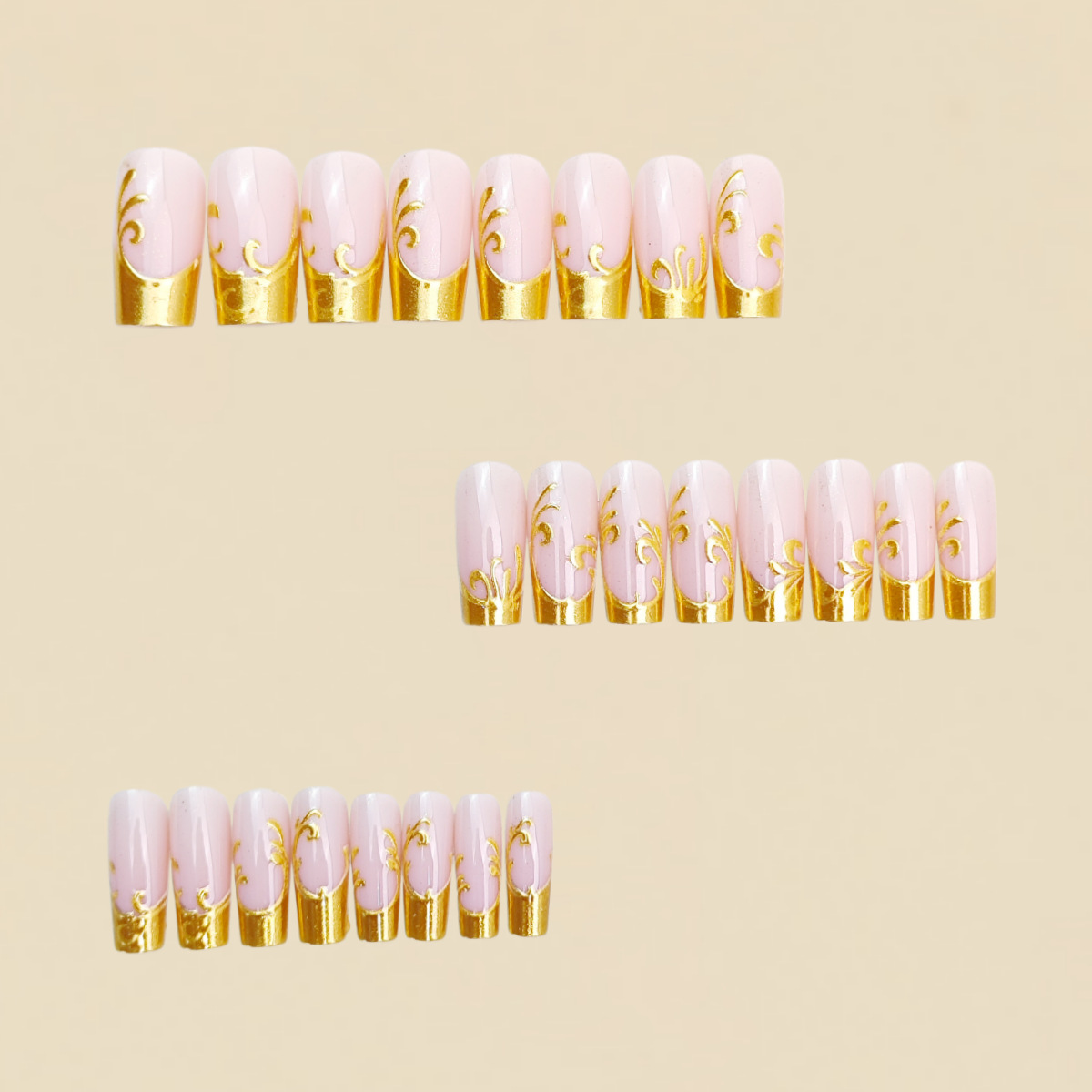 Medium Long Fake Nails for Wom - Nail Art Aesthetic recension och pris