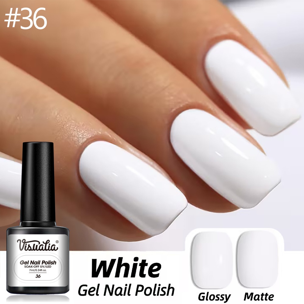 Visuatia # 36 Pure White Nail  - Nail Art Natural Simple recension och pris